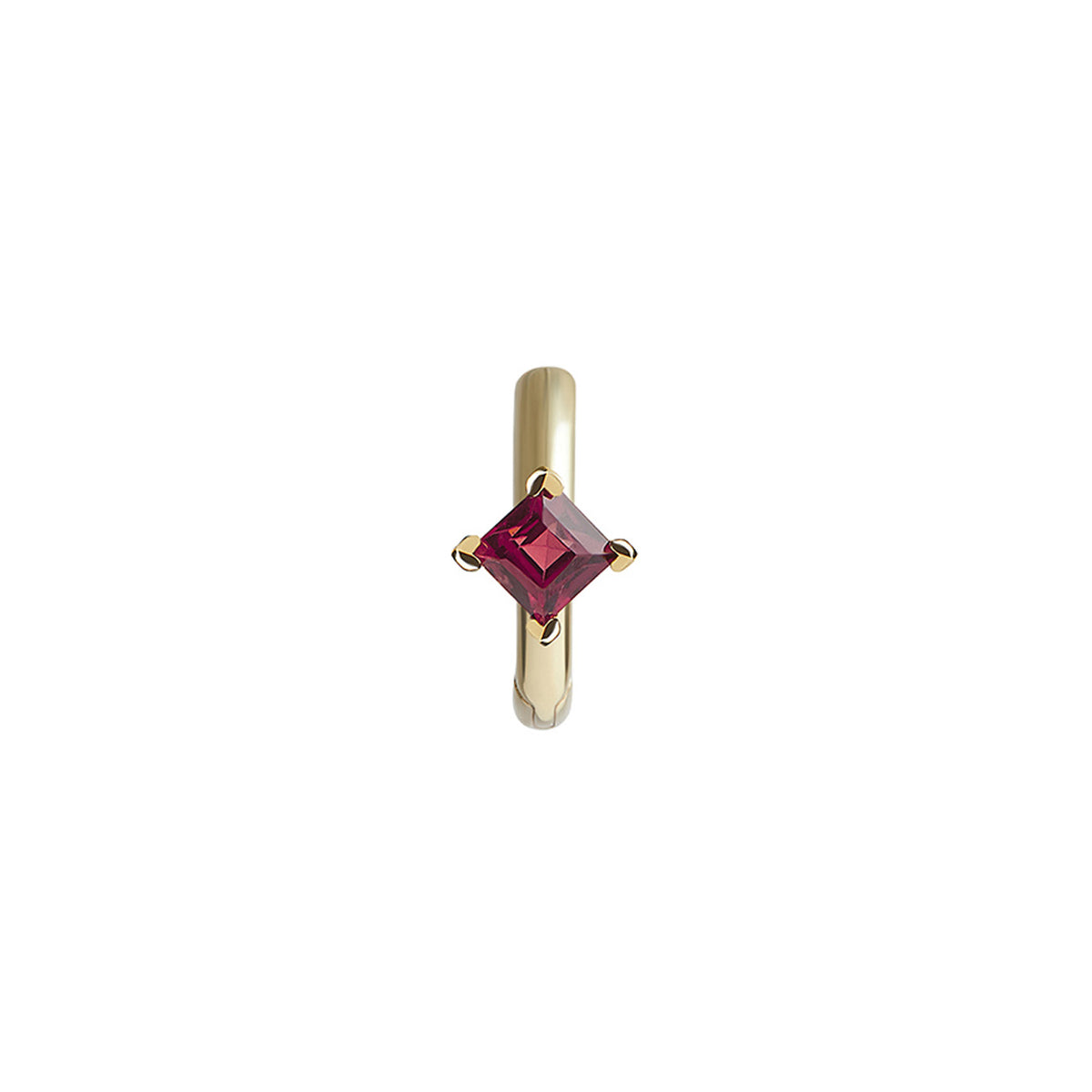 Birthstone Square Piercing Huggie Solid Gold