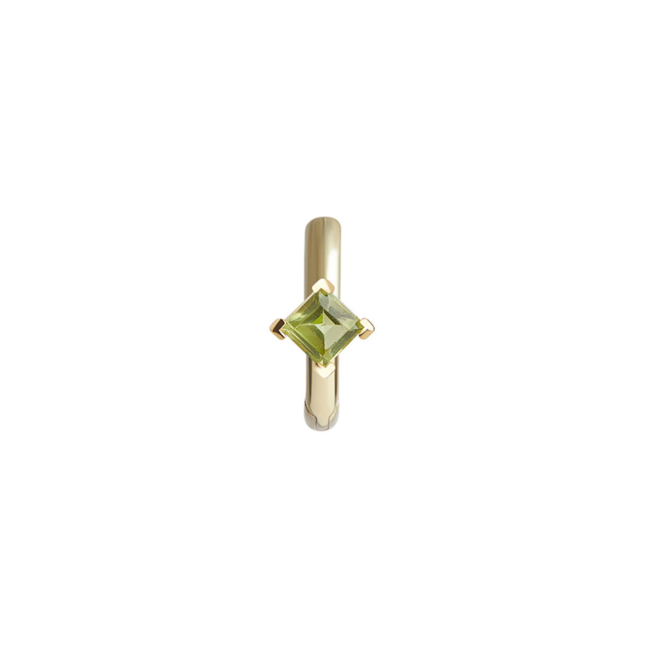 Birthstone Square Piercing Huggie Solid Gold