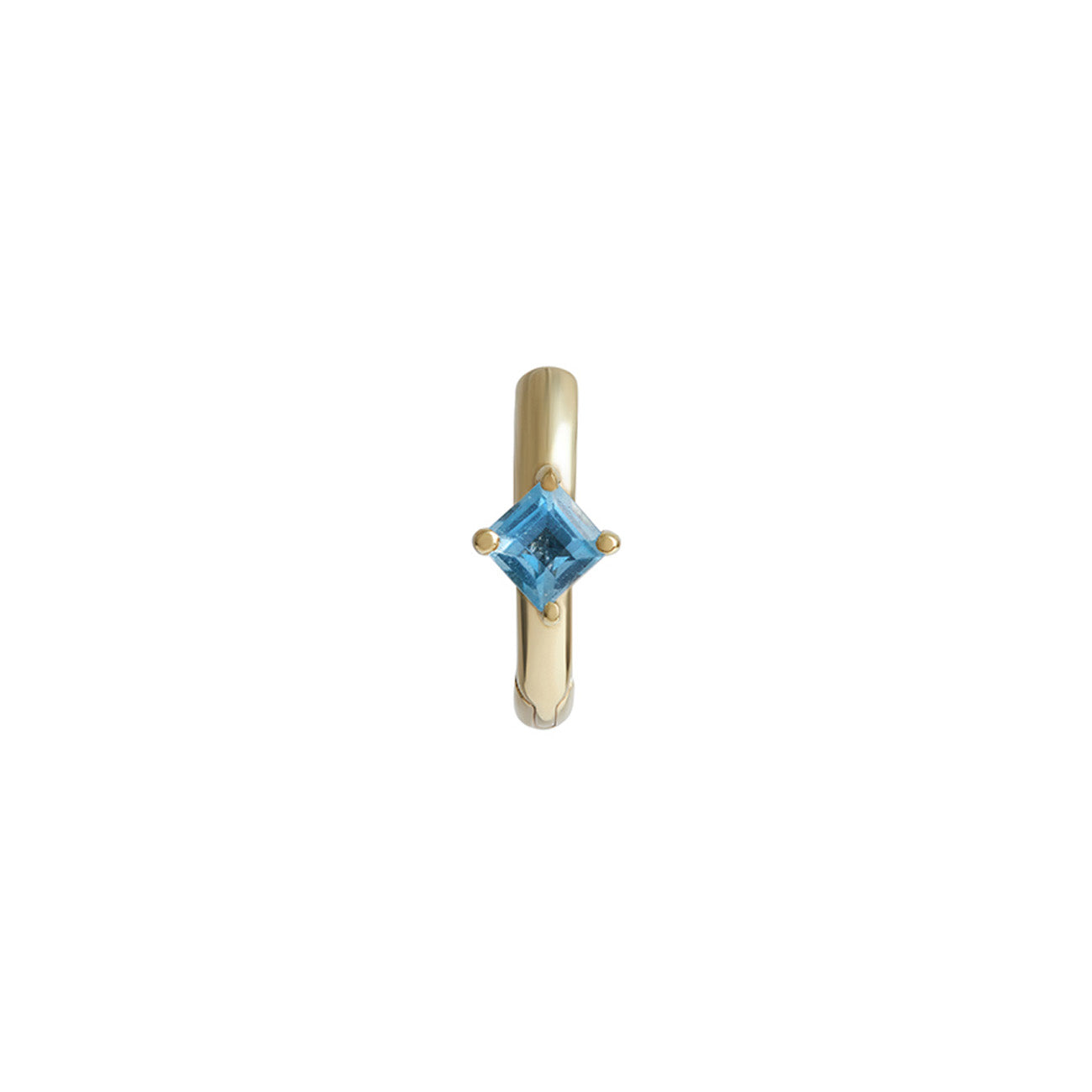 Birthstone Square Piercing Huggie Solid Gold