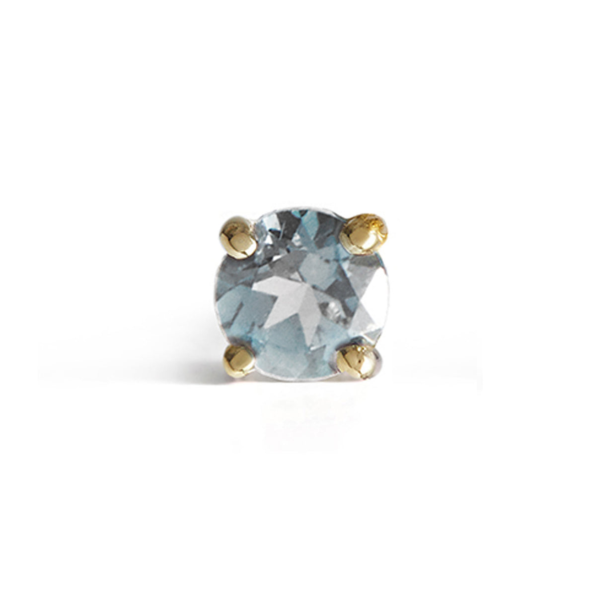 Birthstone Round Stud Solid Gold