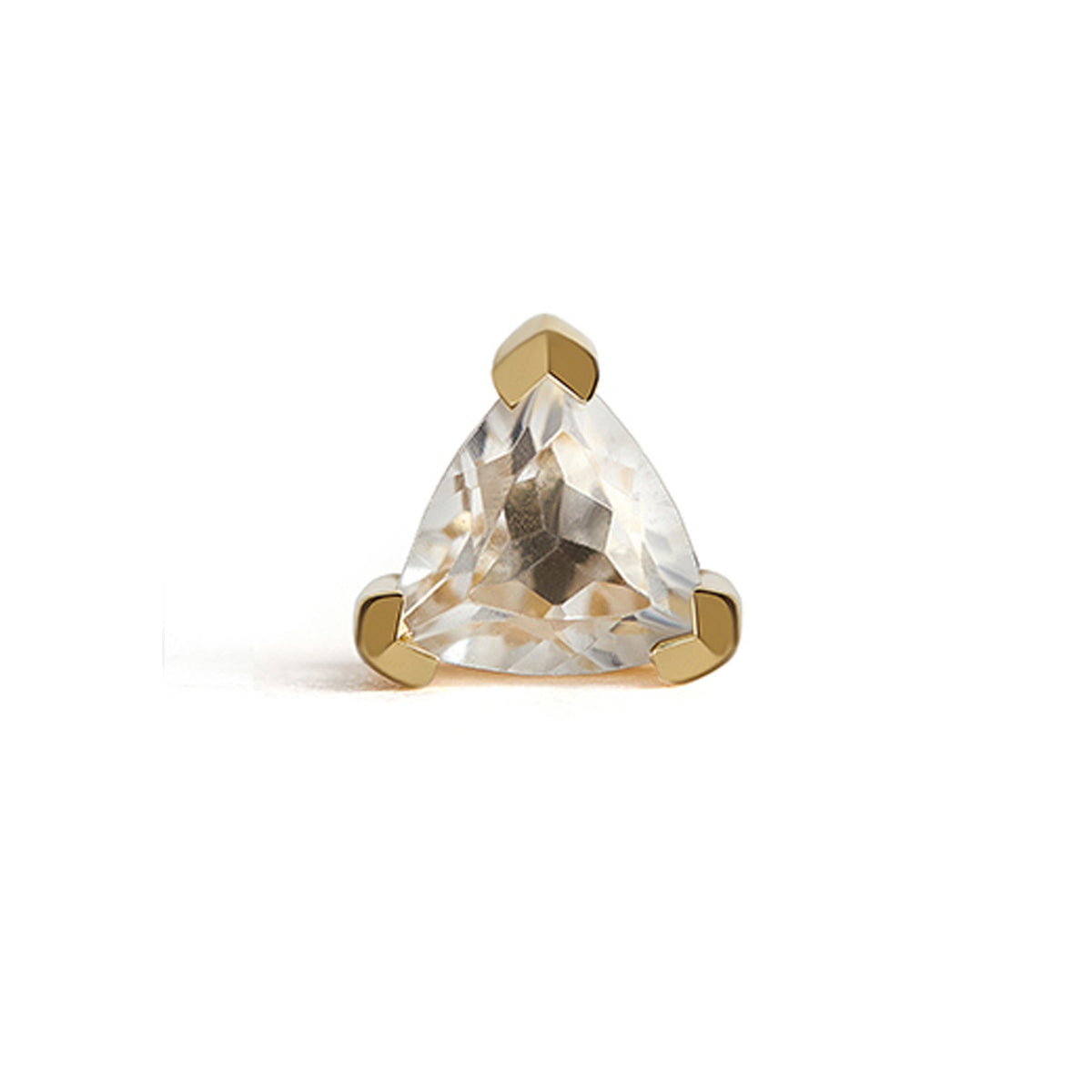 Birthstone Trillion Stud Solid Gold