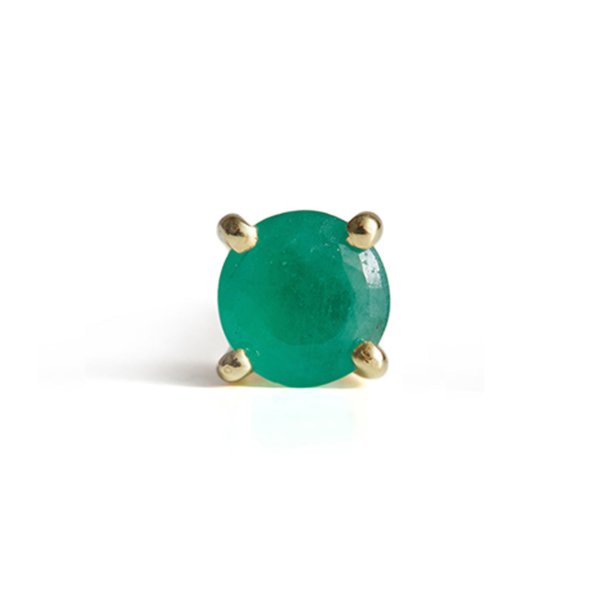 Birthstone Round Stud Solid Gold