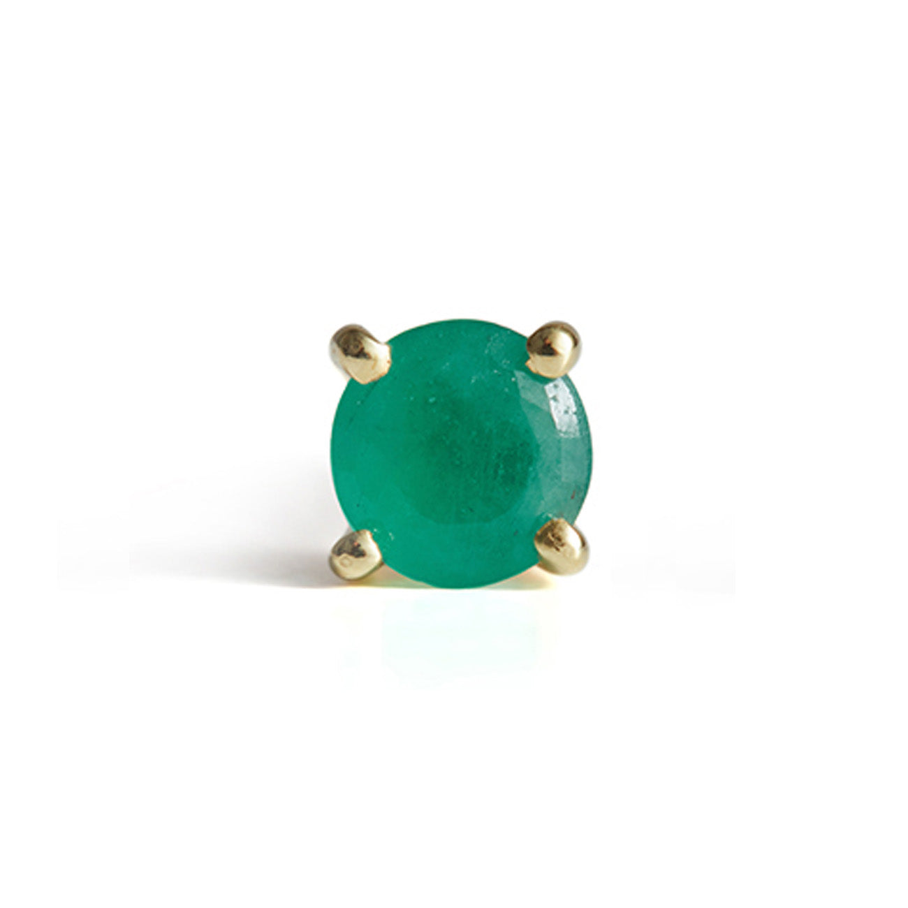 Birthstone Round Stud Solid Gold