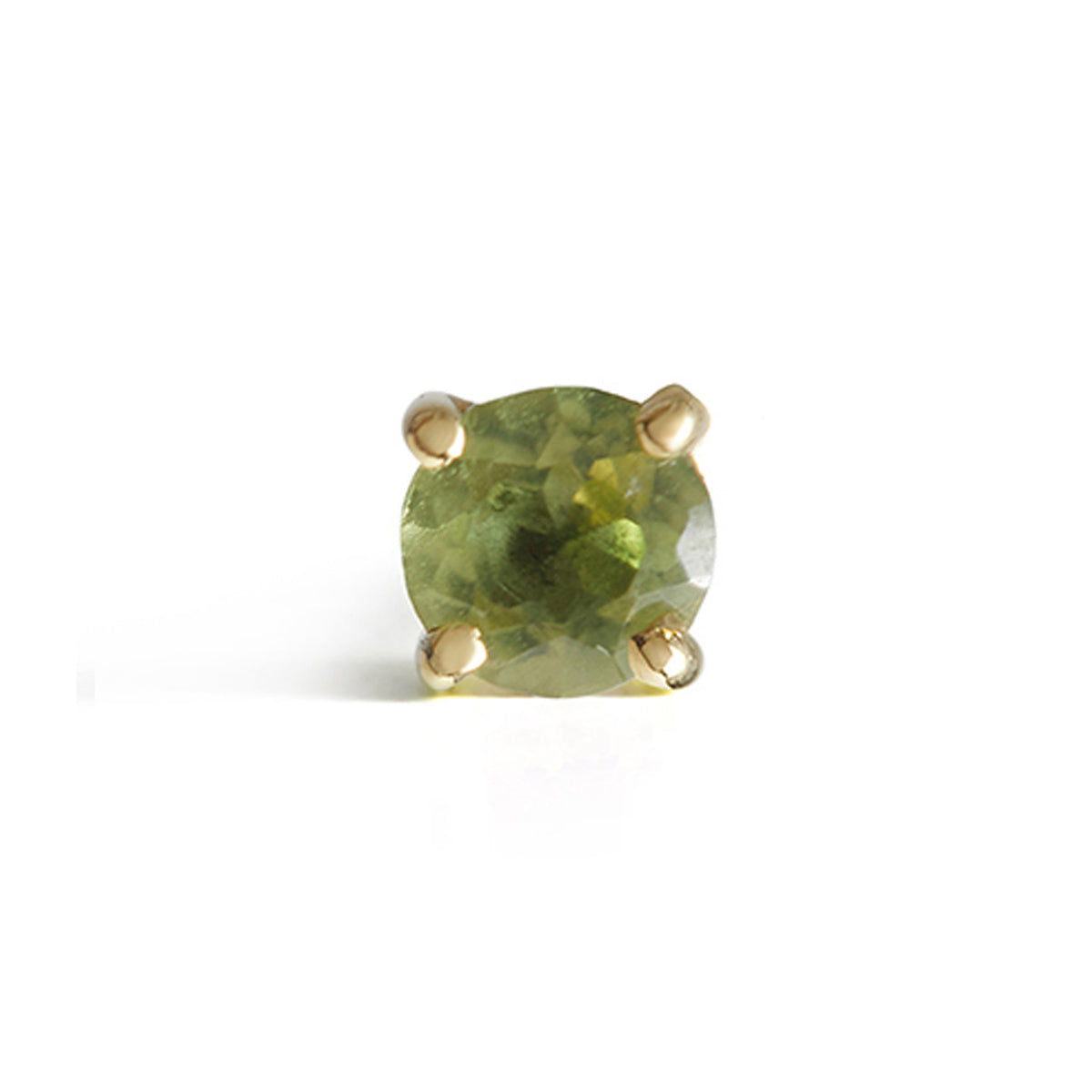 Birthstone Round Stud Solid Gold