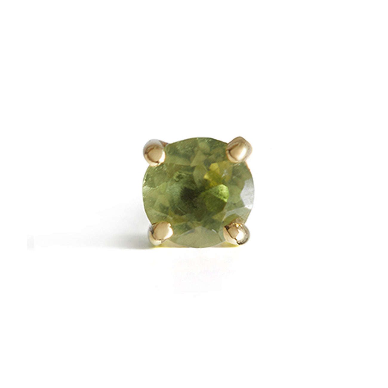 Birthstone Round Stud Solid Gold