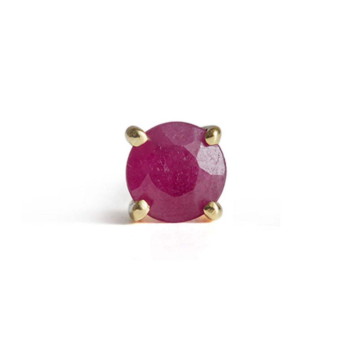 Birthstone Round Stud Solid Gold