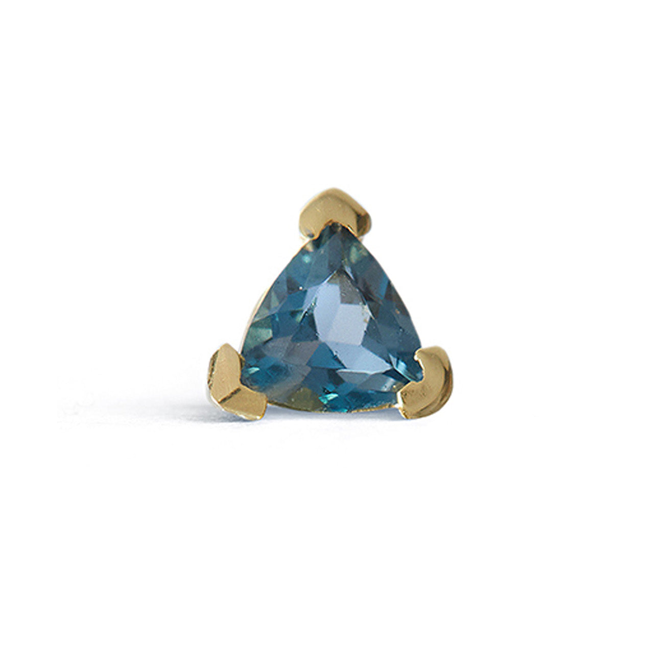 Birthstone Trillion Stud Solid Gold