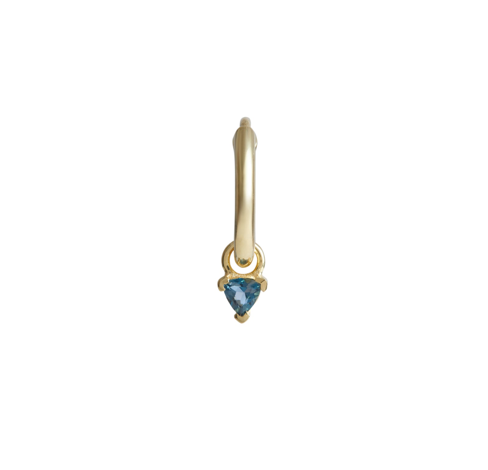 Birthstone Trillion Charm Hoop Solid Gold