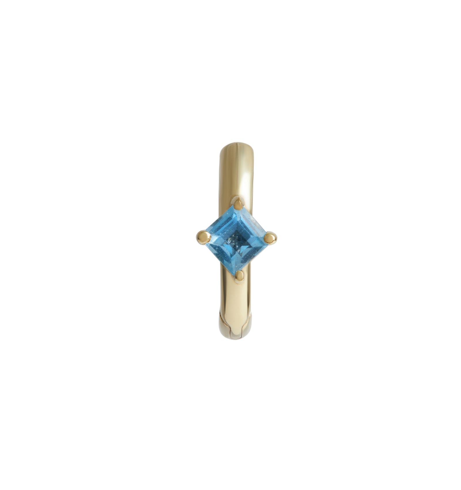 Birthstone Square Piercing Huggie Solid Gold