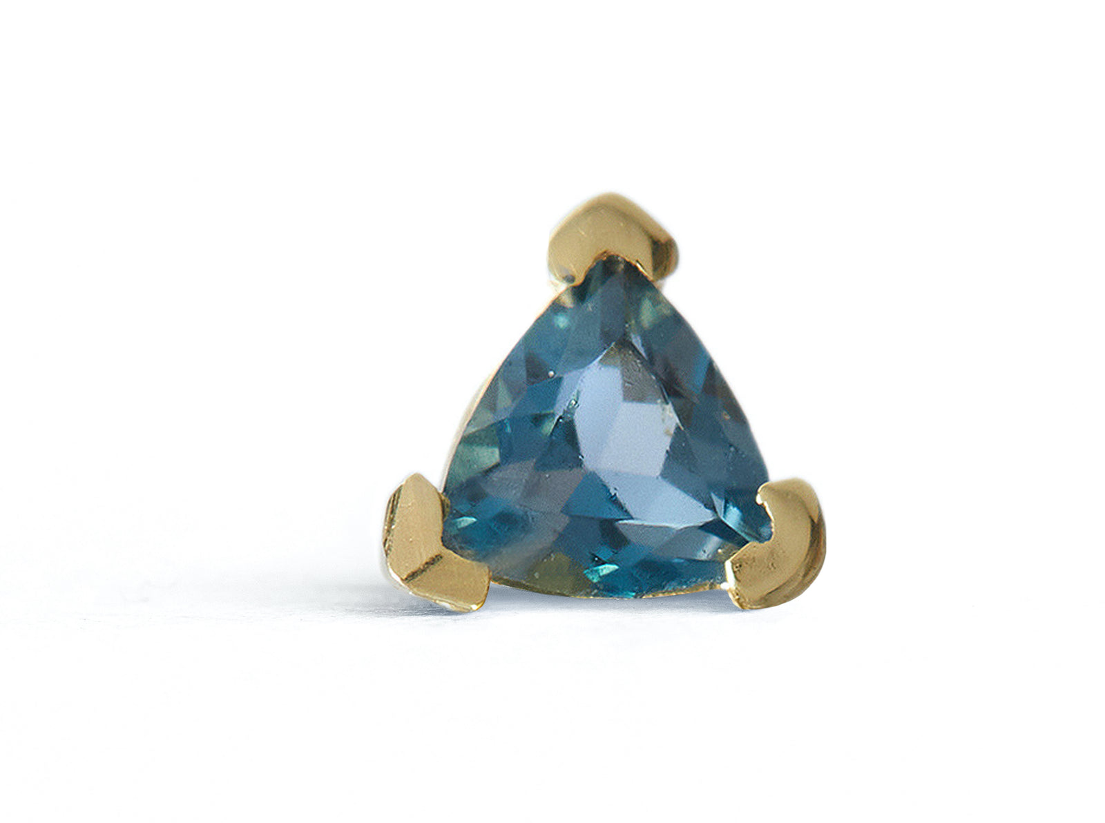 Birthstone Trillion Stud Solid Gold