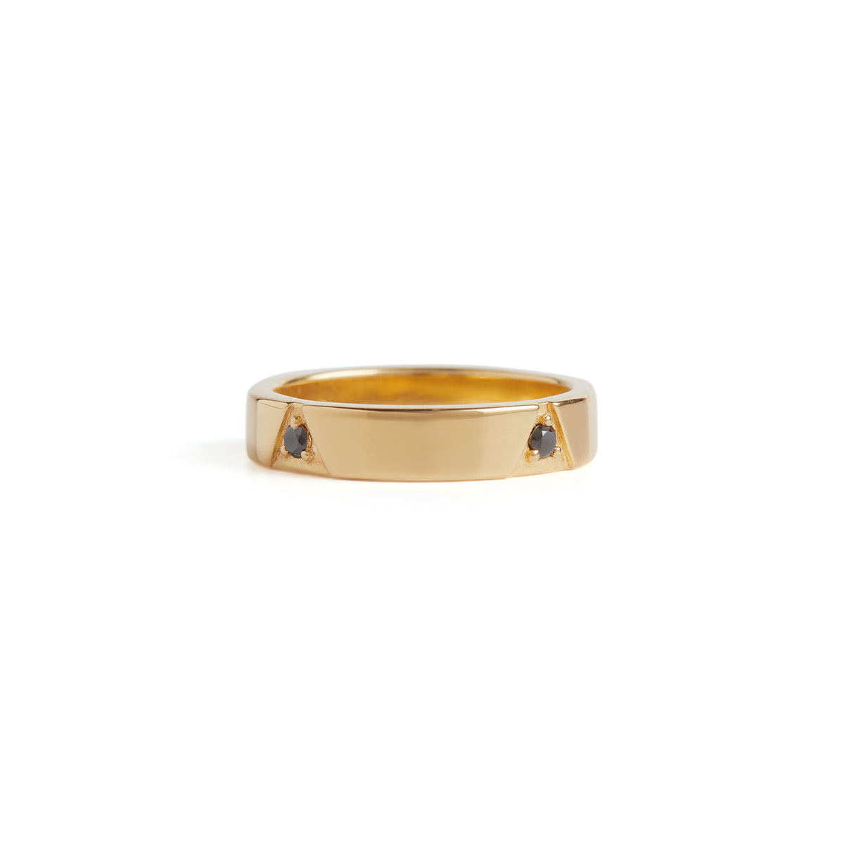 Delta Wide Diamond Ring Solid Gold