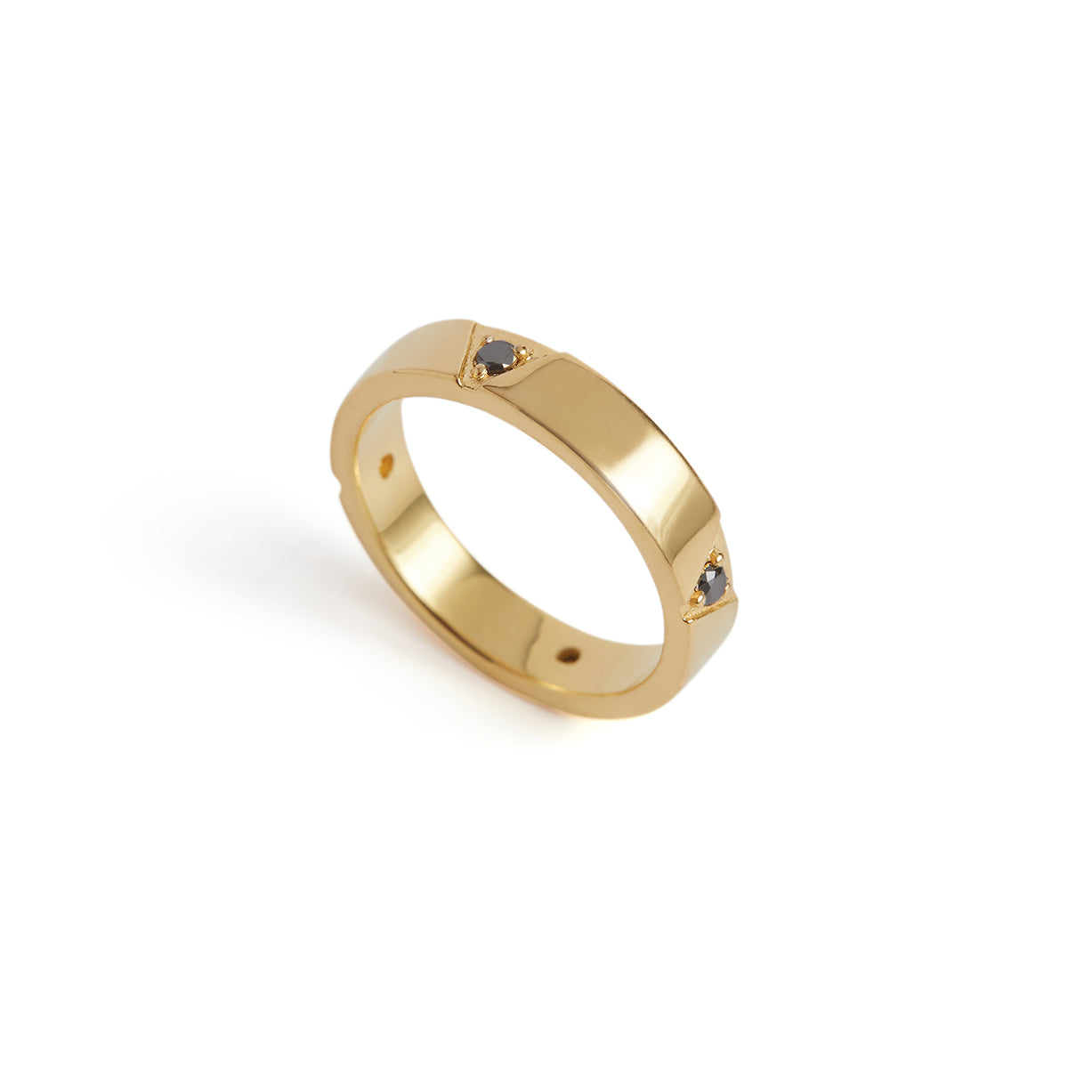 Delta Wide Diamond Ring Solid Gold