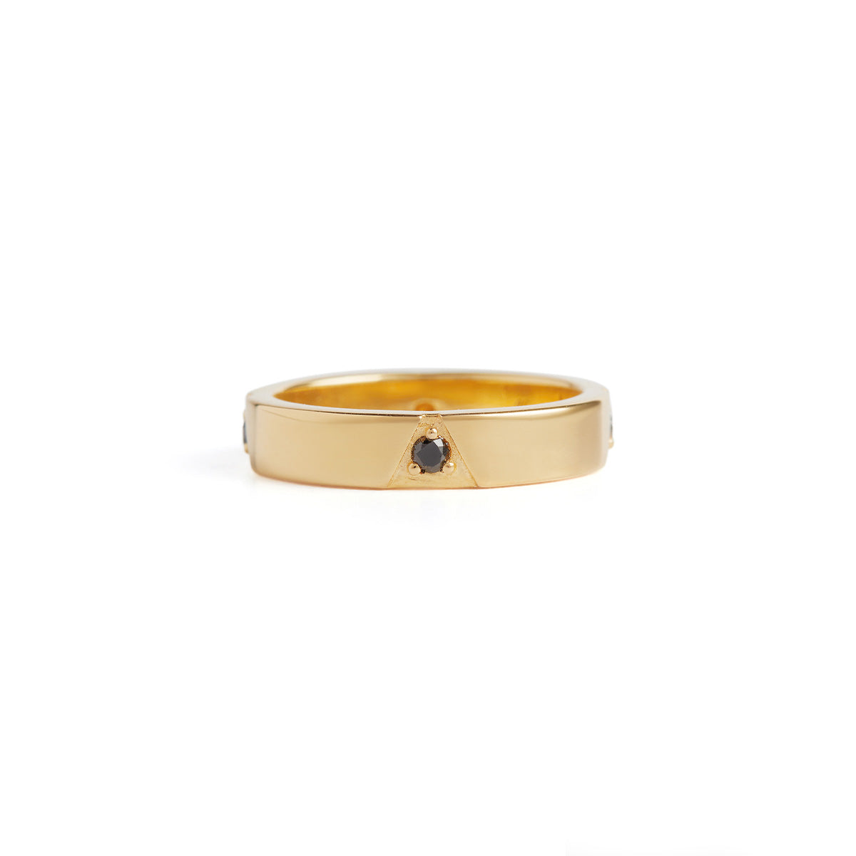 Delta Wide Diamond Ring Solid Gold