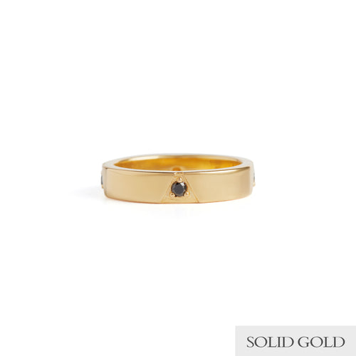 Delta Wide Diamond Ring Solid Gold Rachel Entwistle