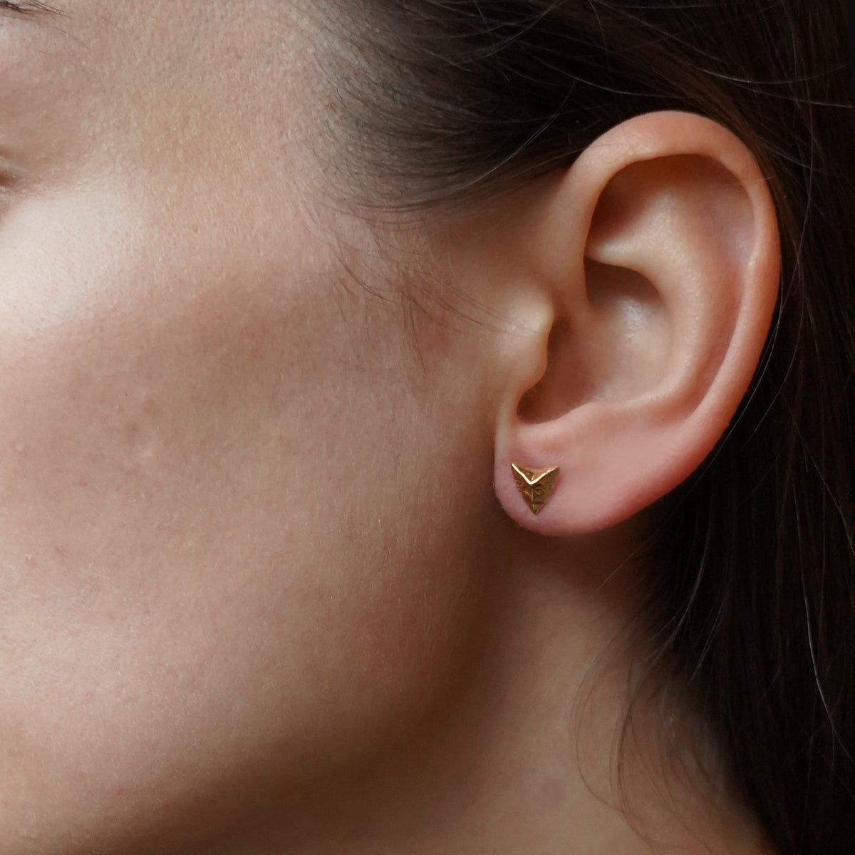 Modern Primitive Mini Stud Earrings Solid Gold