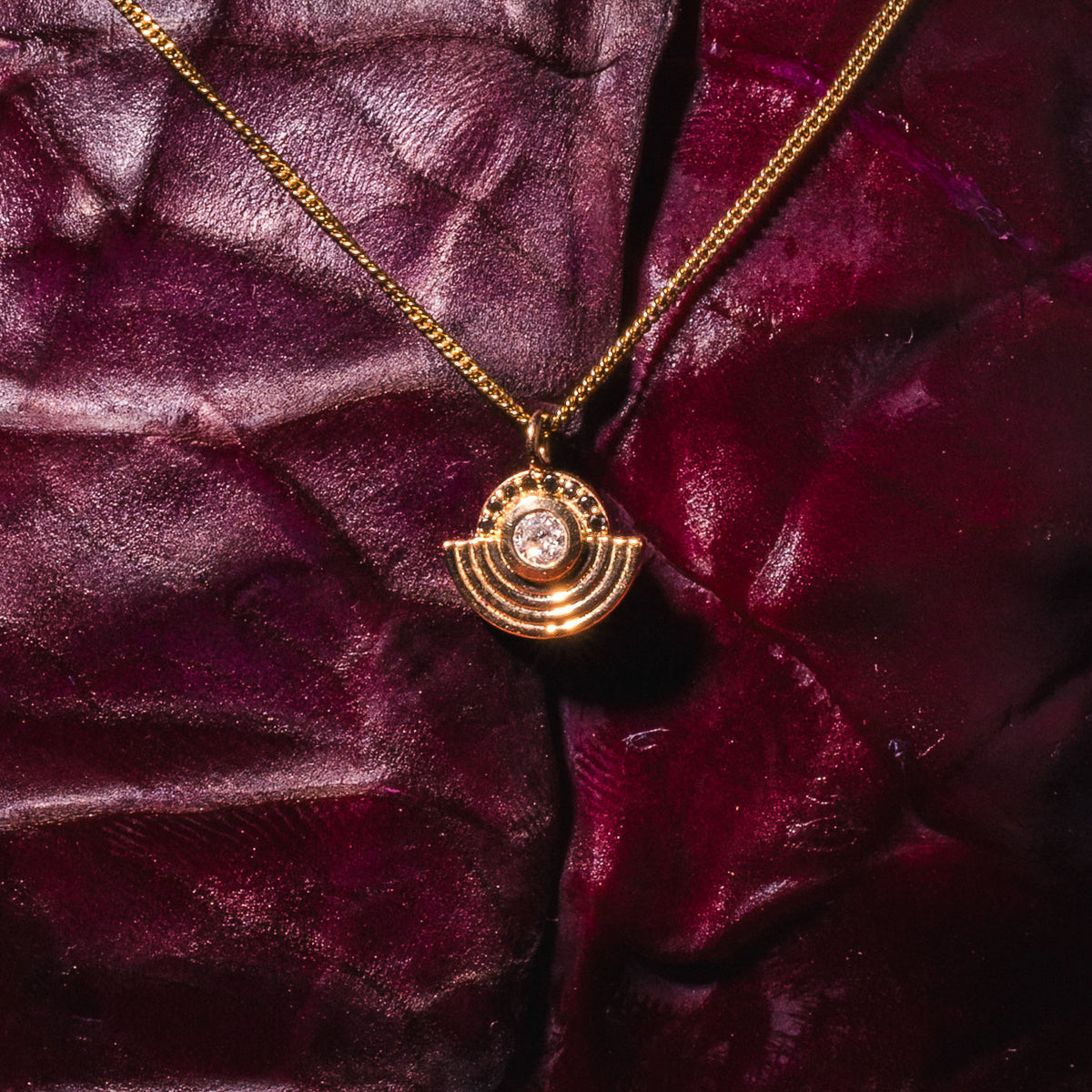 Interstellar Necklace White and Black Diamond Solid Gold