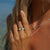 Rays of Light Fine Ring Emerald Solid Gold