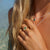 Rays of Light Fine Ring Emerald Solid Gold