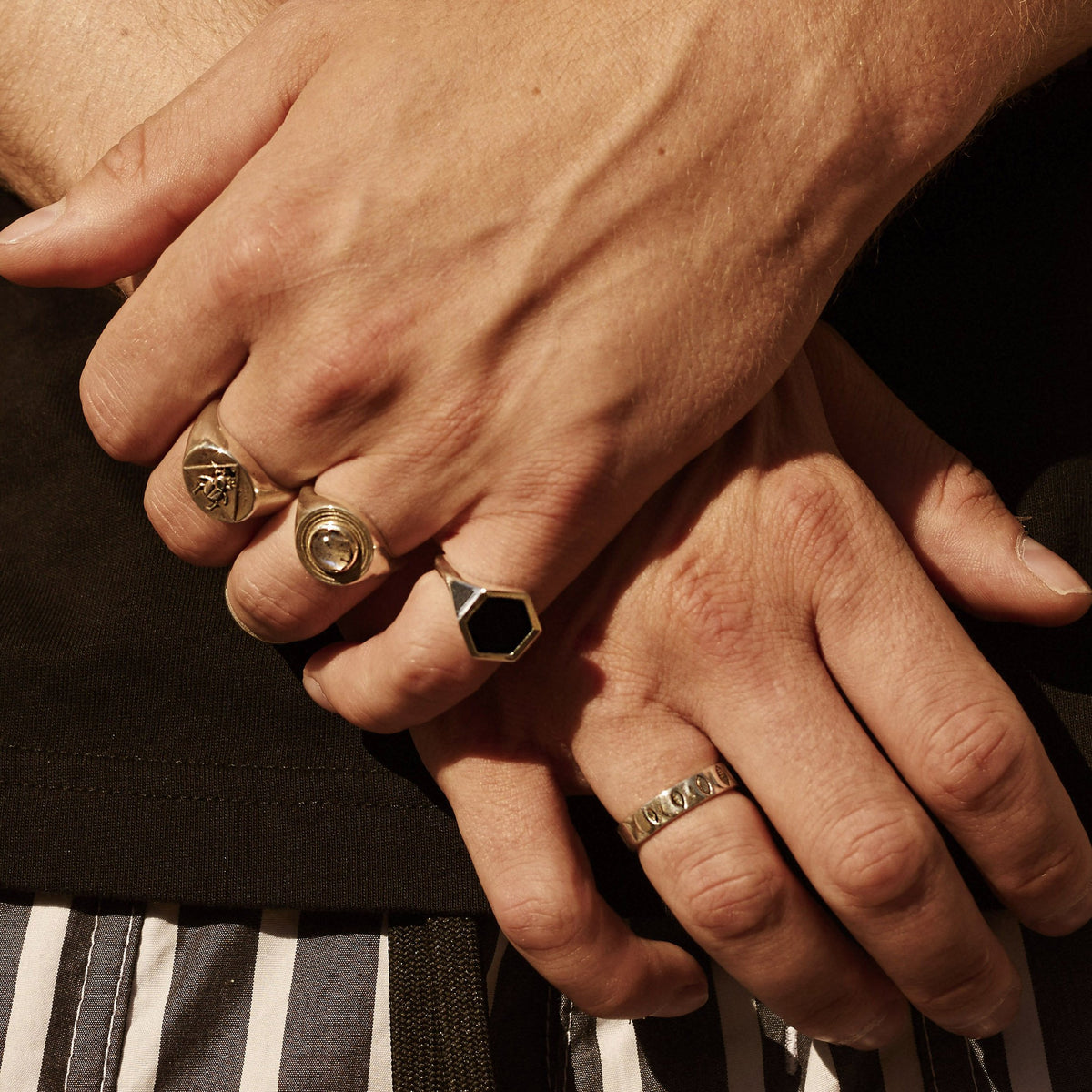Moon Phases Band Ring Silver