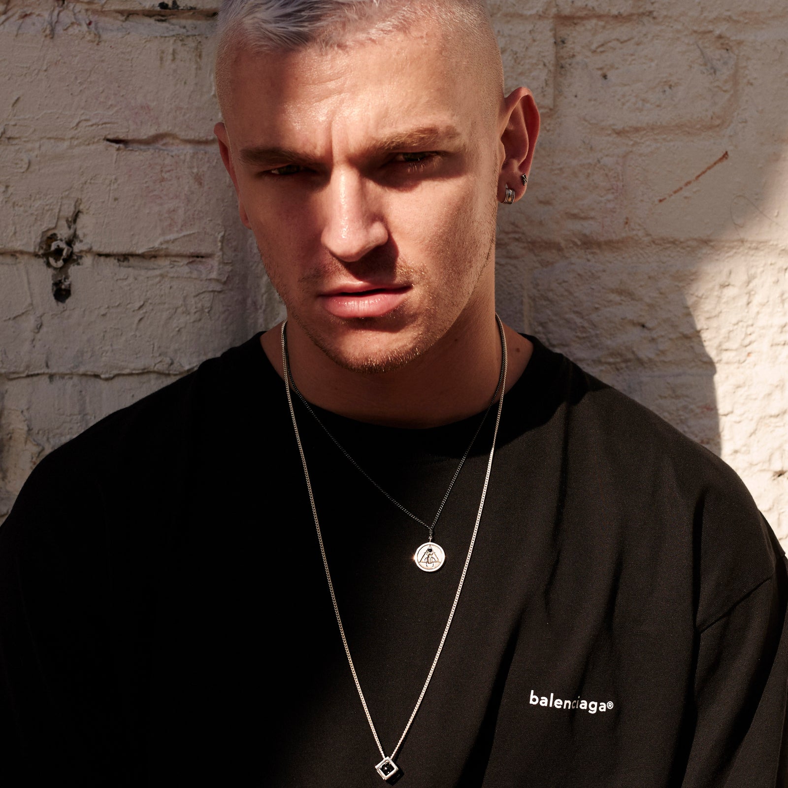 Scarab Coin Necklace Silver