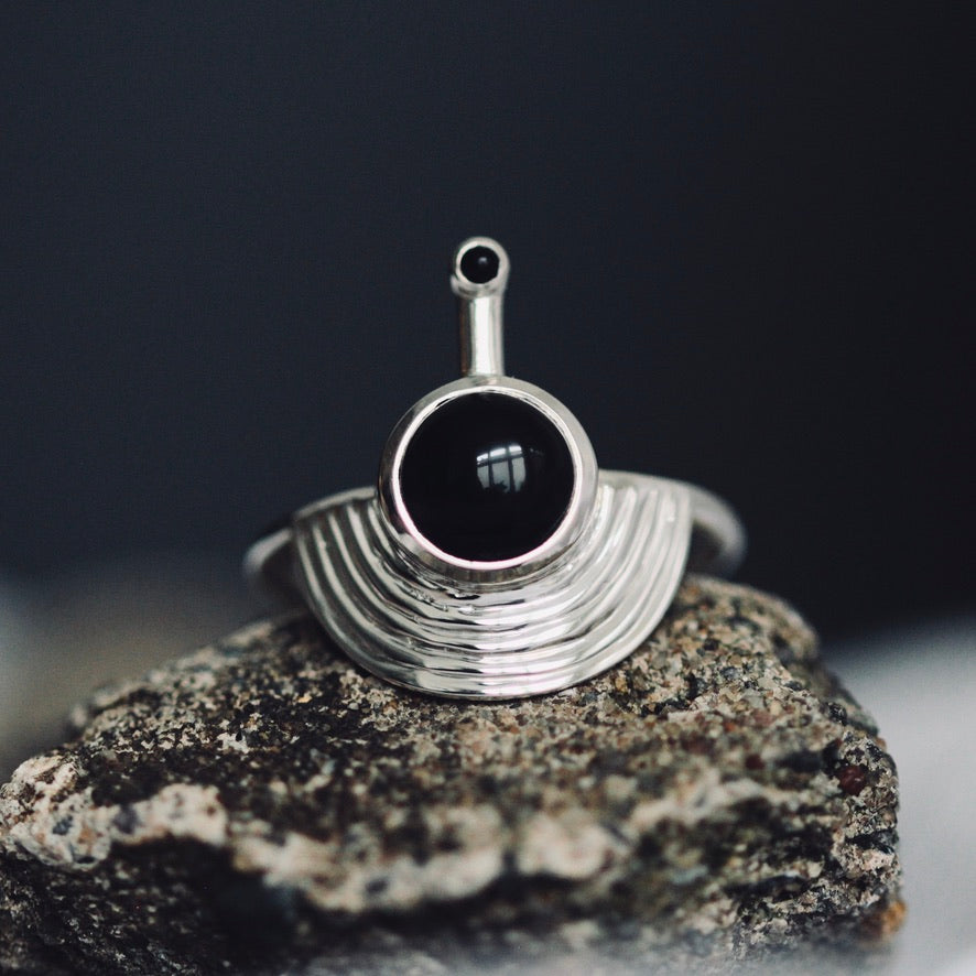 Interstellar Ring Black Onyx Silver