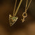 Modern Primitive Mini Necklace with Emeralds Solid Gold
