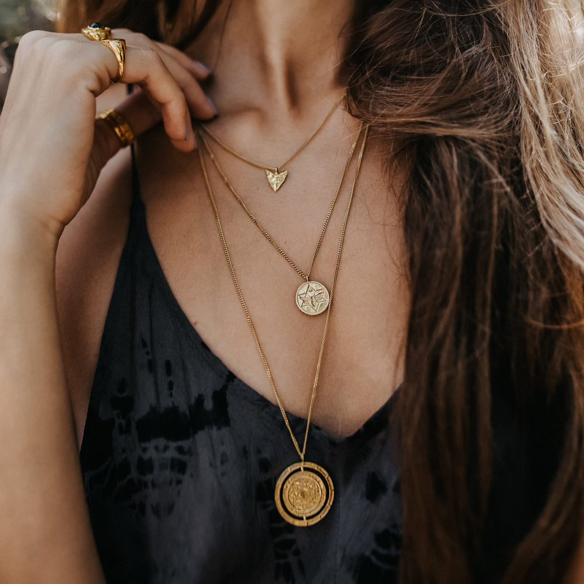 Alchemist's Spinning Necklace Solid Gold