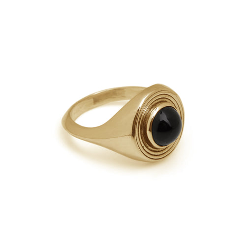 Astral Signet Ring Gold - Black Onyx Rachel Entwistle