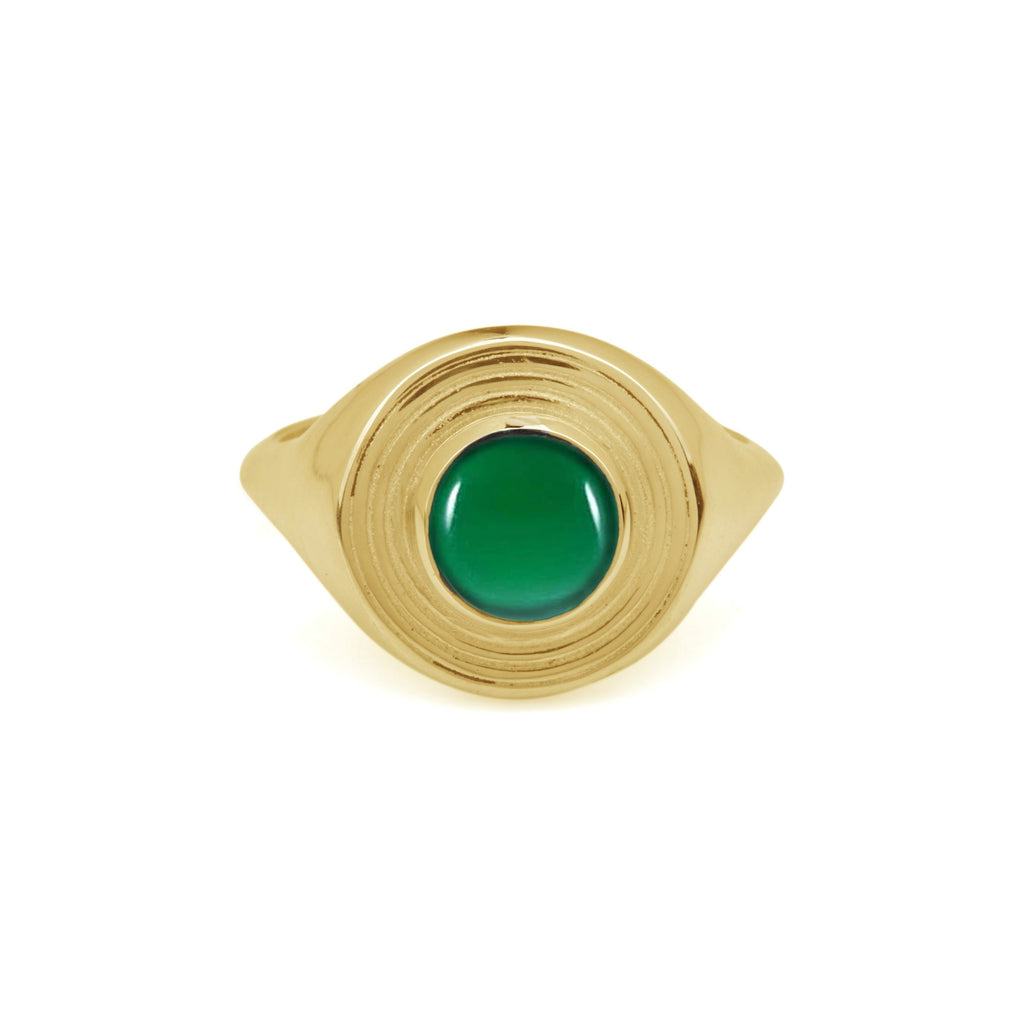Astral Signet Ring Gold - Green Onyx Rachel Entwistle