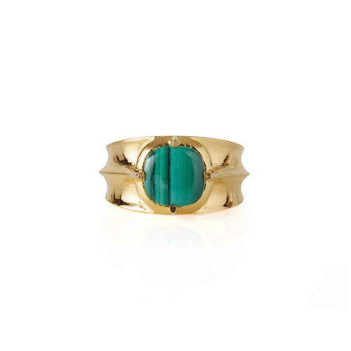 Athena Malachite Ring Gold Rachel Entwistle