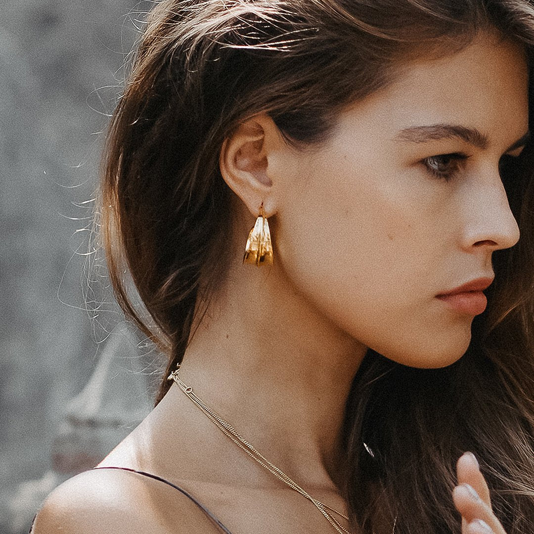Athena Hoop Earrings Solid Gold