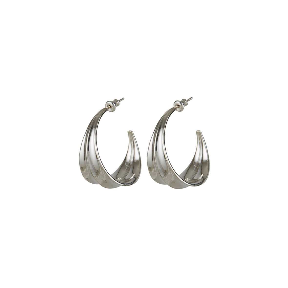 Athena Hoop Earrings Silver