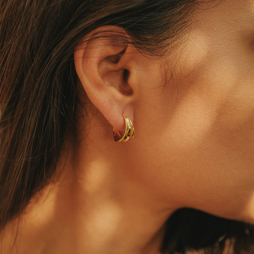 Athena Mini Hoop Earrings Gold