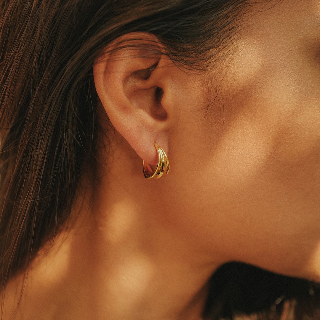 Athena Mini Hoop Earrings Solid Gold