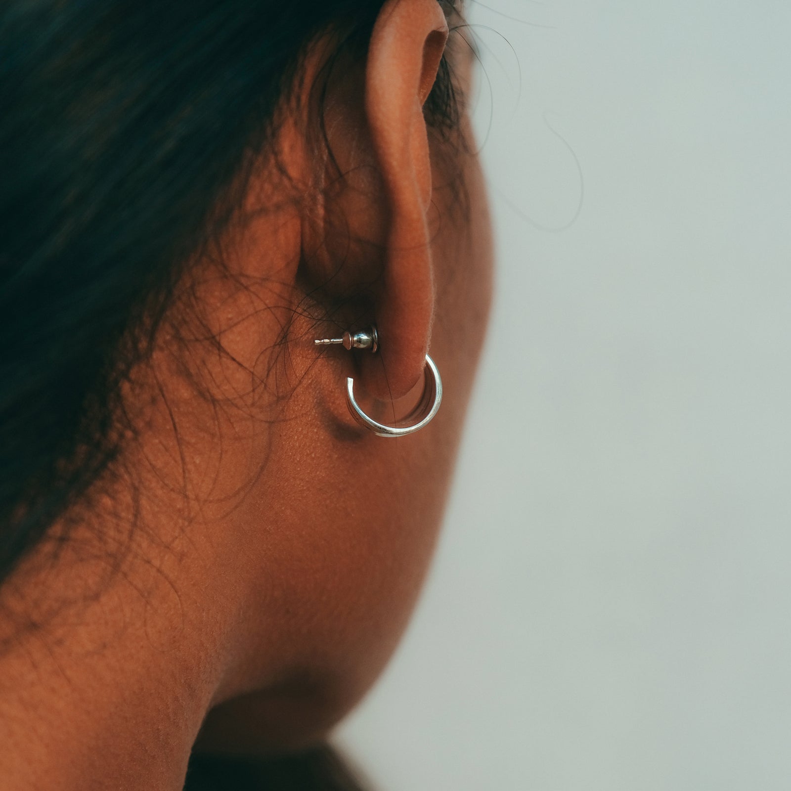 Athena Mini Hoop Earrings Silver