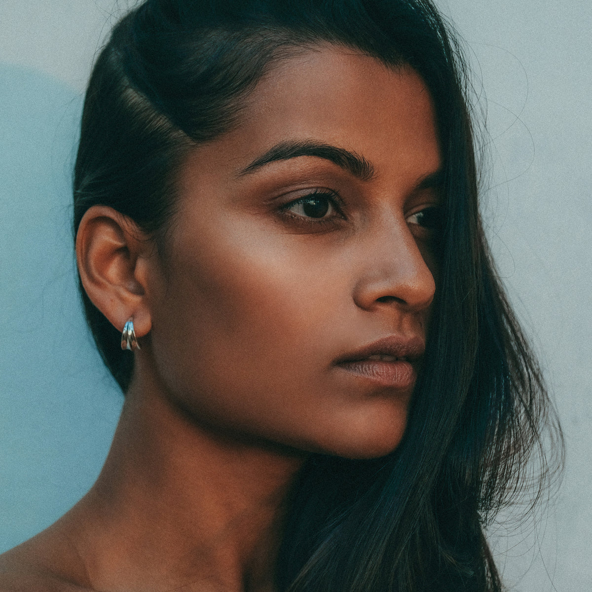 Athena Mini Hoop Earrings Silver