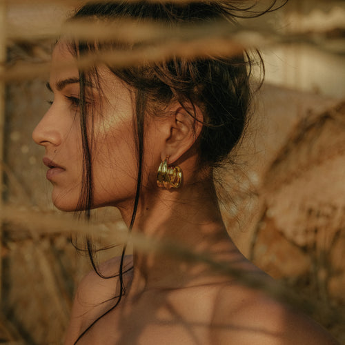 Athena Spiral Hoop Earrings Gold Rachel Entwistle