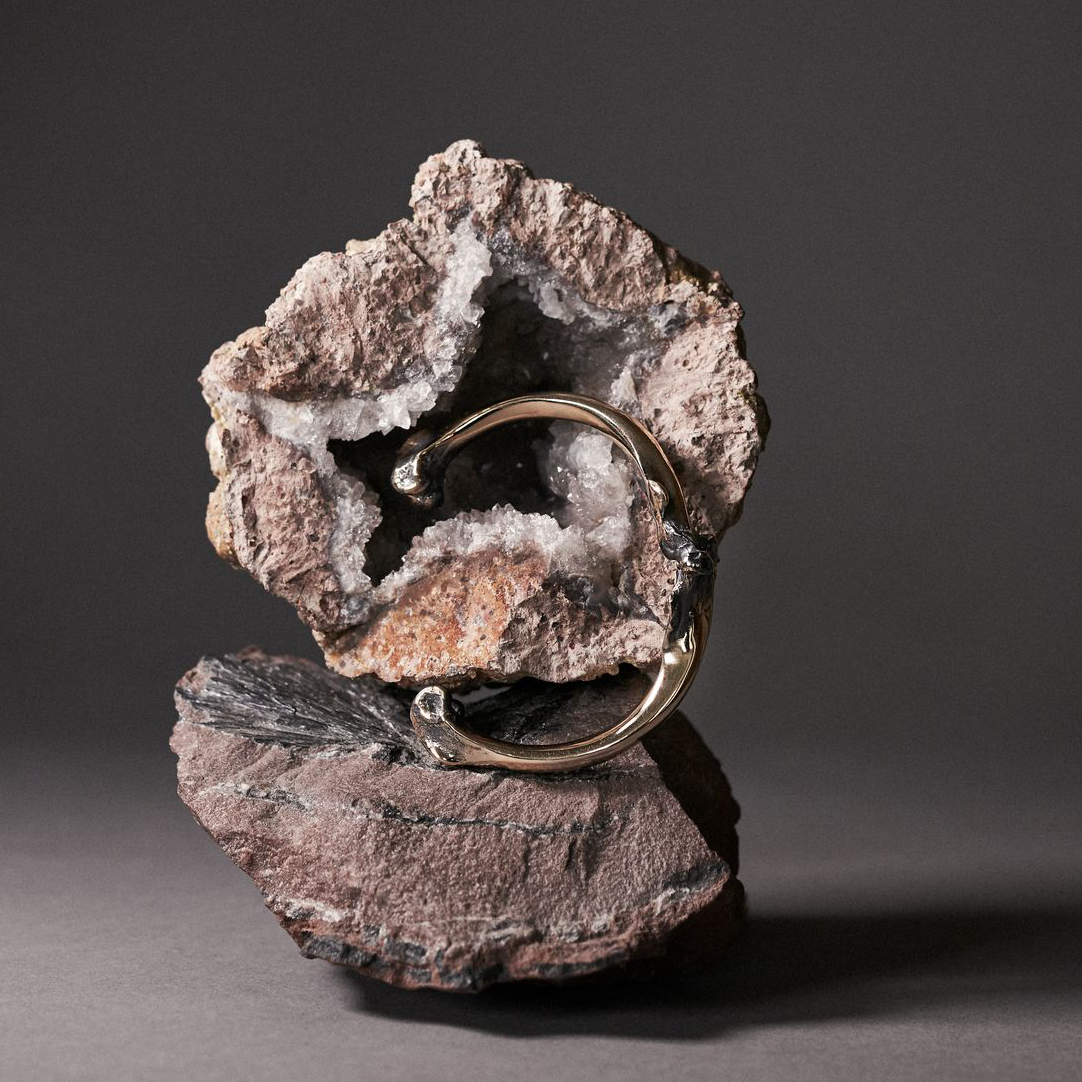 Large Bone Cuff Bronze