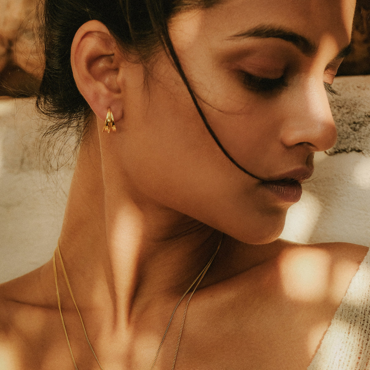 Athena Mini Hoop Earrings Gold