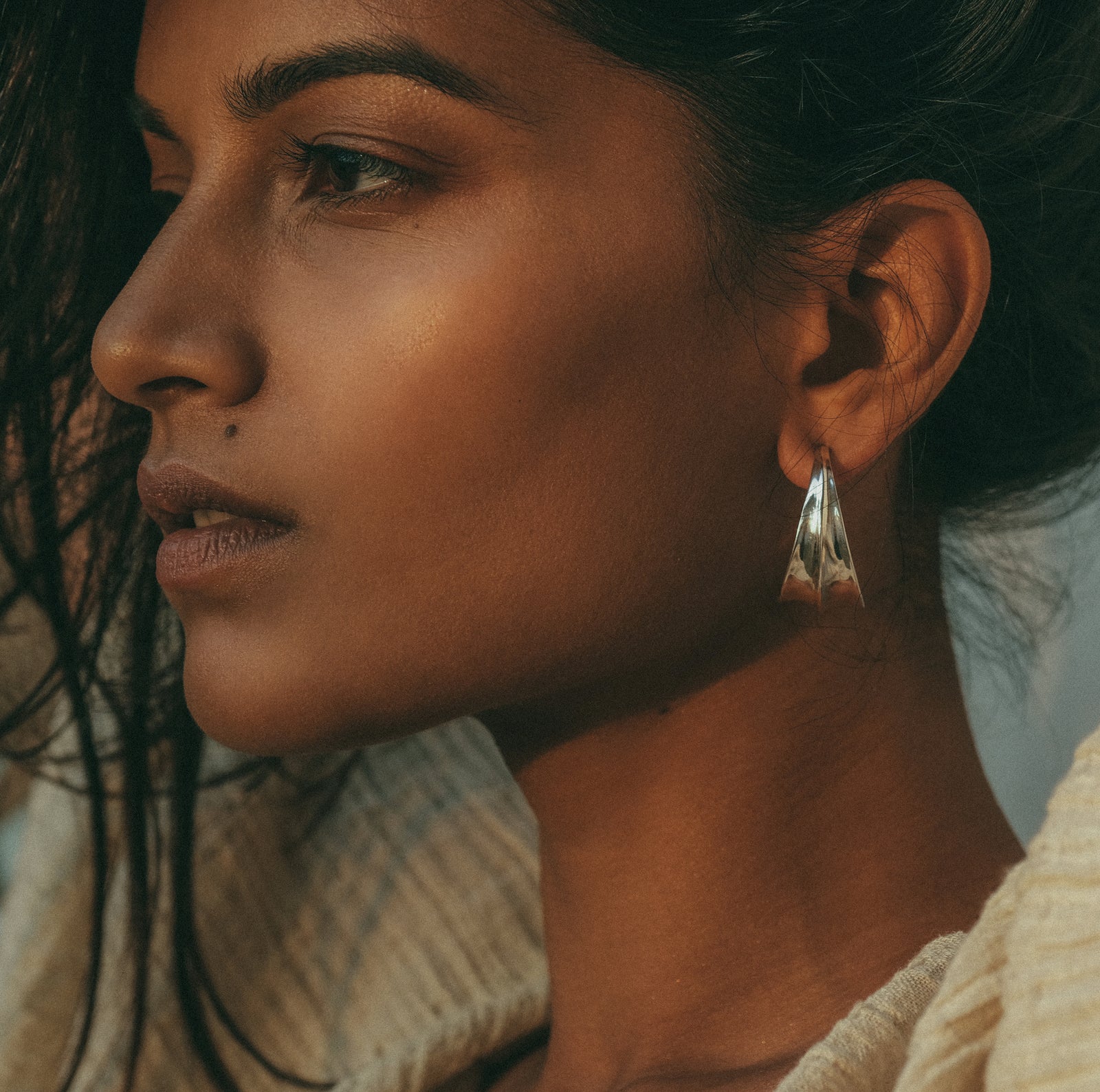 Athena Hoop Earrings Silver