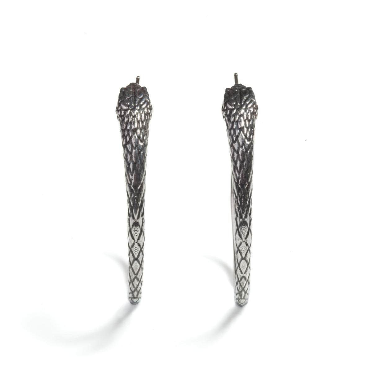 Ouroboros Snake Hoops Large Silver