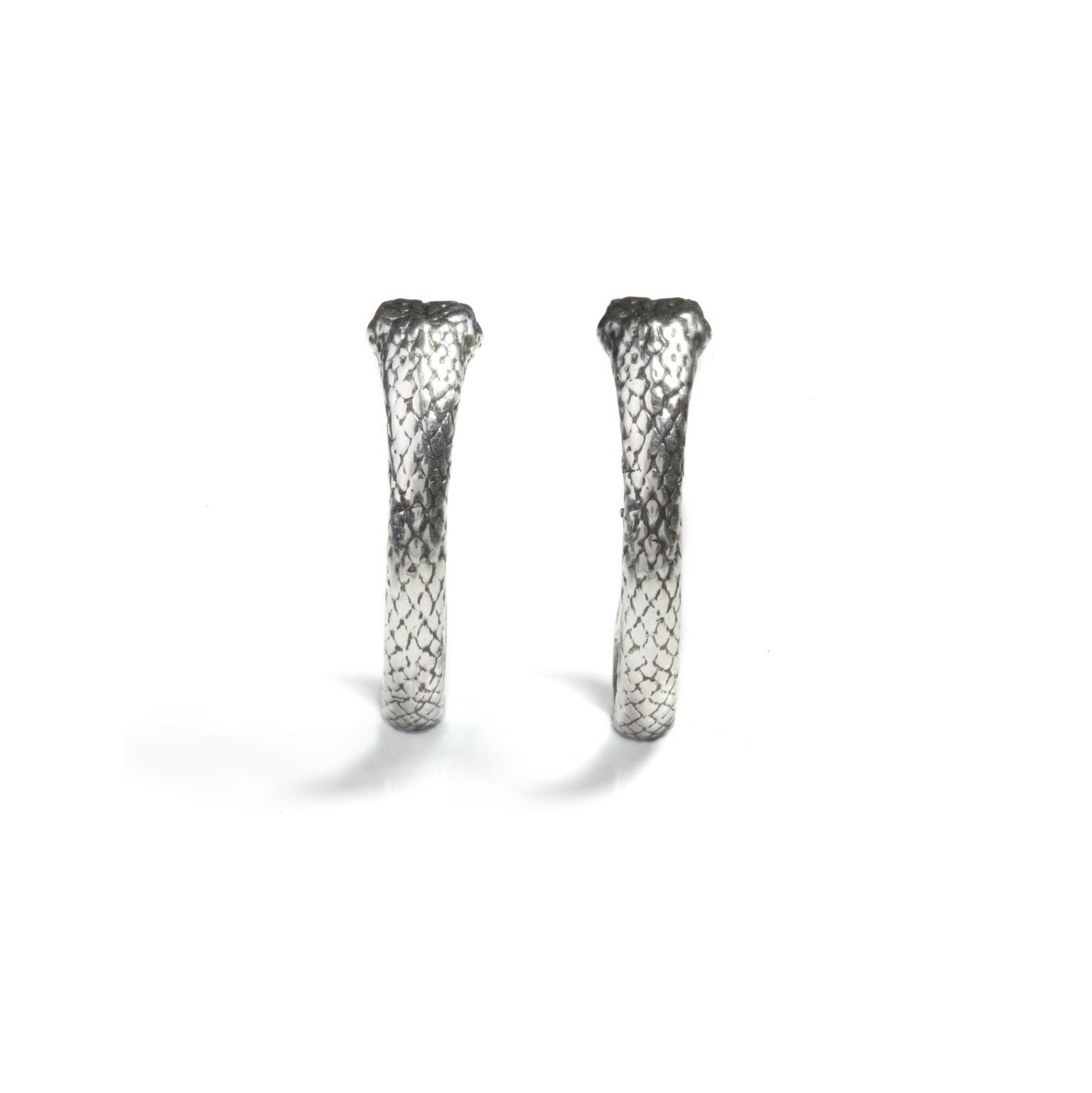 Ouroboros Snake Hoops with Post Silver