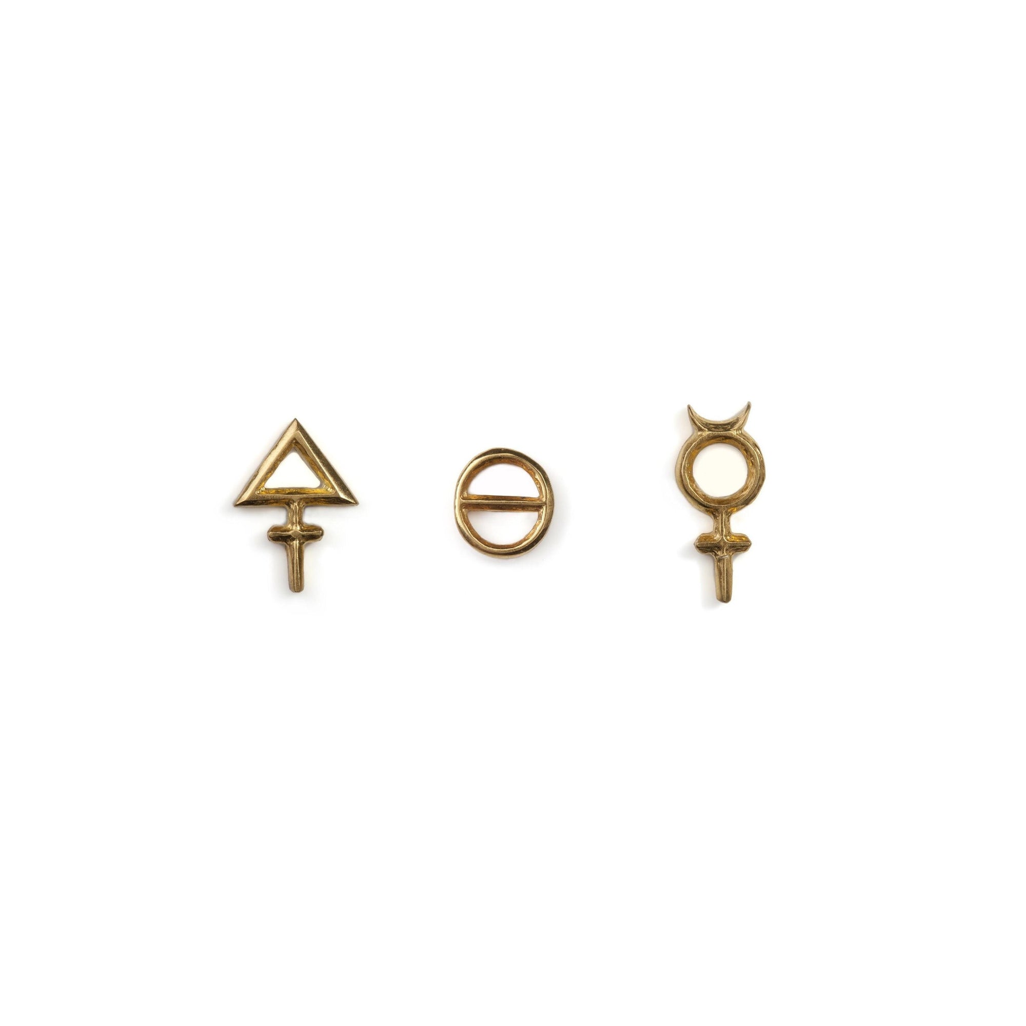 Tria Prima Stud Earrings Gold Vermeil