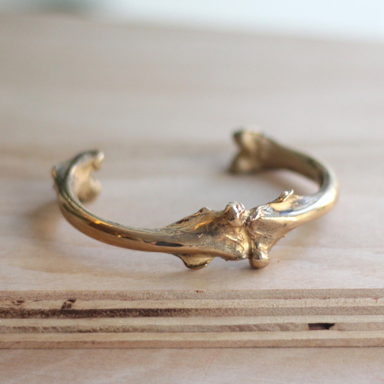 Large Bone Cuff Bronze