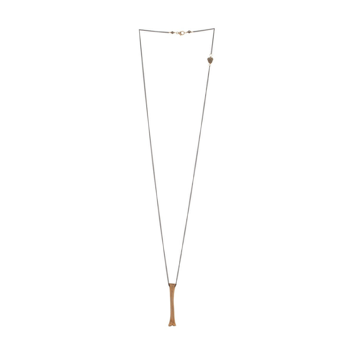 Bone Pendant Bronze with Silver Chain