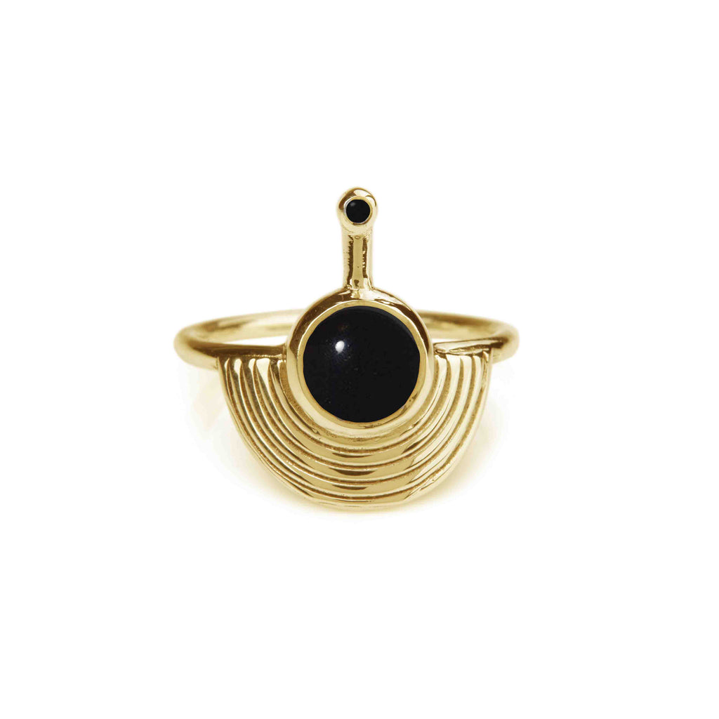 Interstellar Ring Onyx Gold
