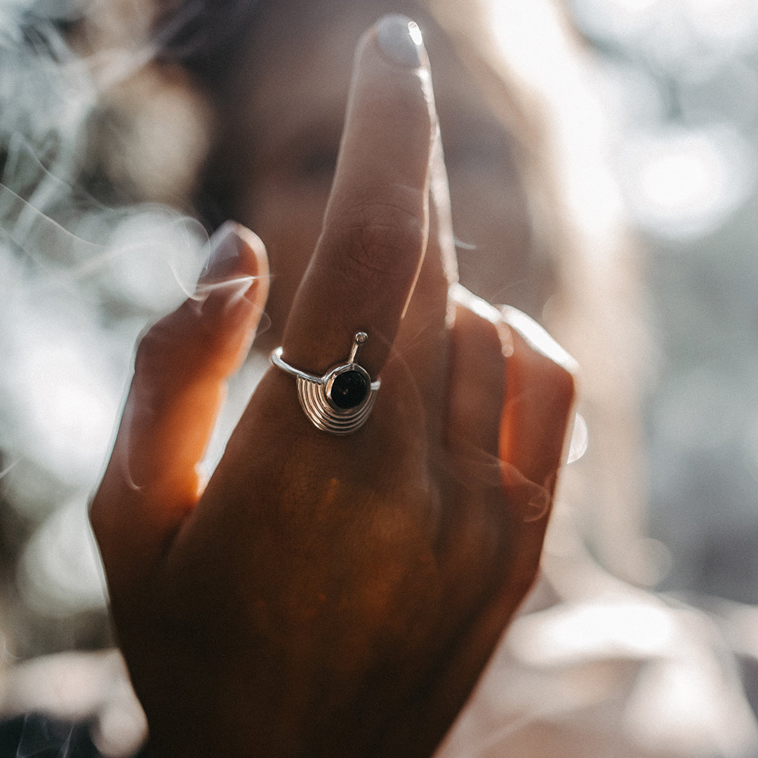 Interstellar Ring Black Onyx Silver