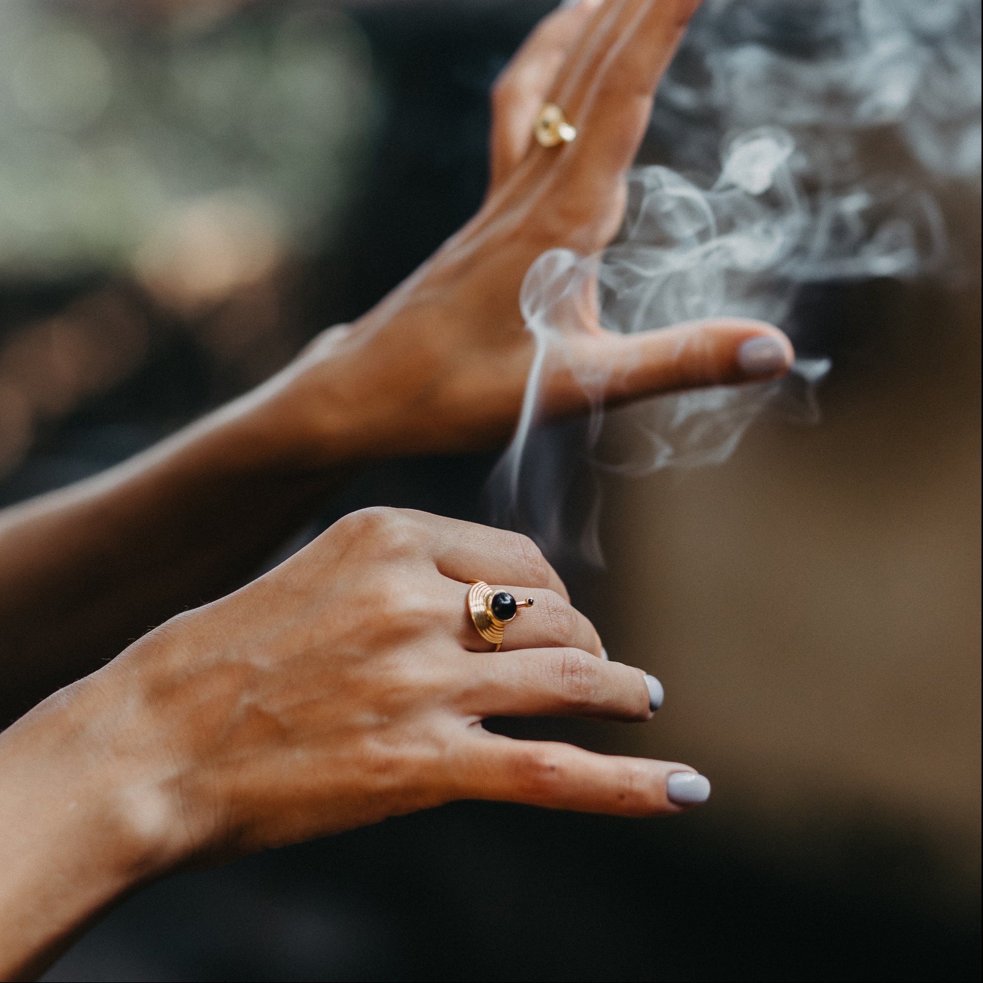 Interstellar Ring with Black Onyx Gold