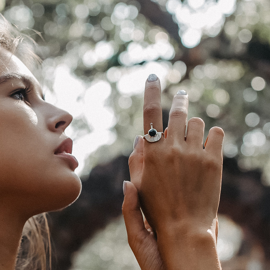 Interstellar Ring Black Onyx Silver