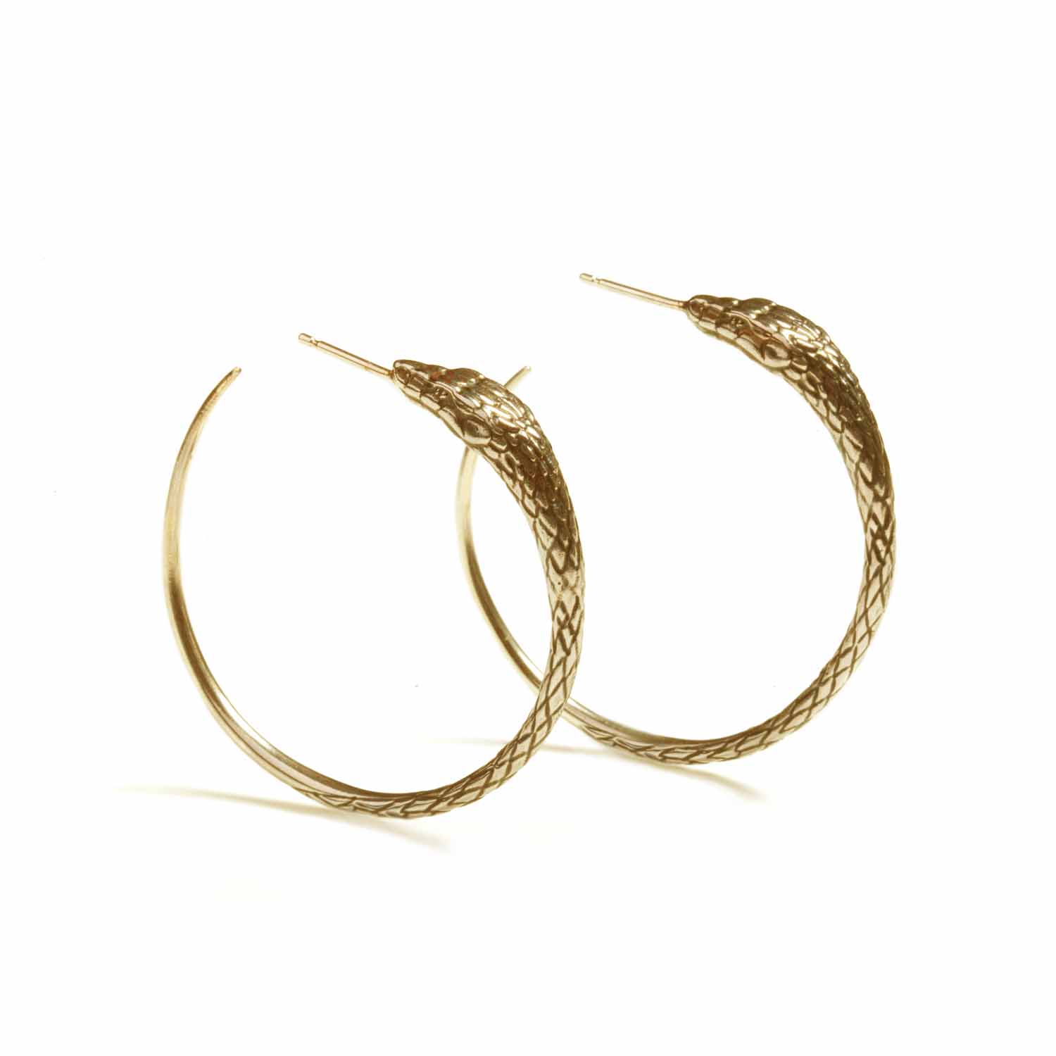 Ouroboros Snake Hoops Large Gold